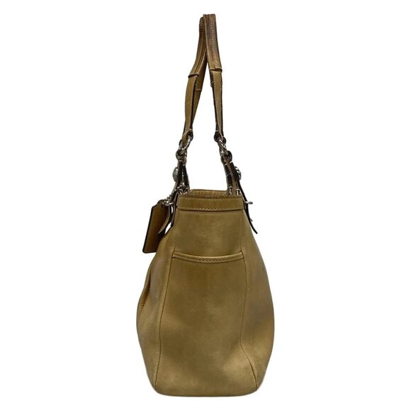 COACH Gallery Leather East West Tote Light Brown Leather - Handbag - Picture 4 of 10